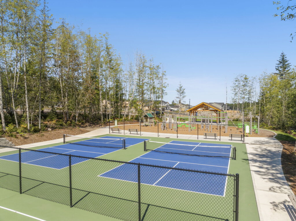 Park with pickle ball courts and basketball courts